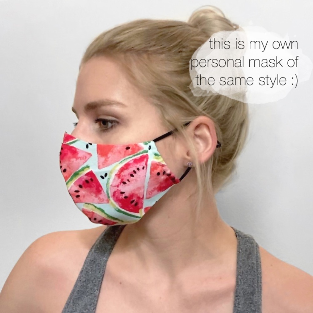 Handmade Face Mask - Hot Pink Lemons - Picture 4 of 4